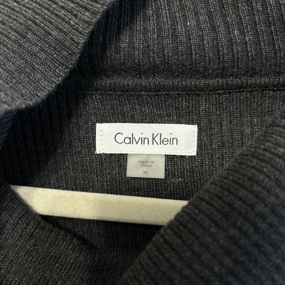 Calvin Klein Cowl Neck Pleated Sweater Dress NWT Women's Sz XL Gray A-Line - Picture 4 of 8